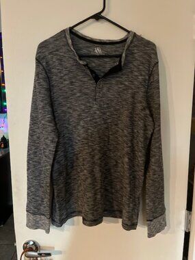 Rock & Republic Thermal Henley Shirt Medium